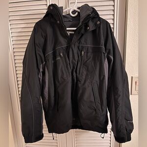 Columbia Men's Black and Gray Hooded Jacket